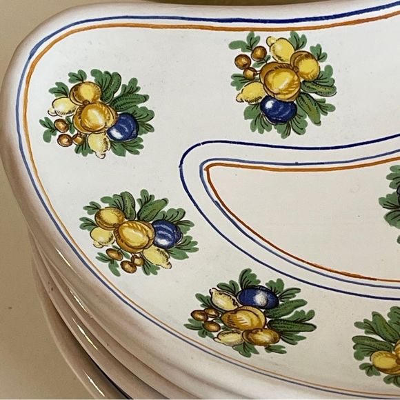 Cantagalli Firenze Pottery Bread Salad Plate Vegetables Fruit Florence Italy TWO - Picture 10 of 15